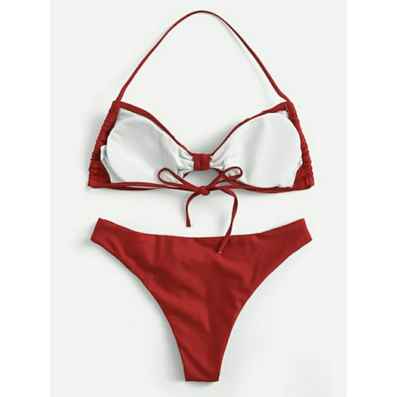 🔥FINAL SALE🔥 Ruffle Front Halted Bikini Set - Picture 2 of 8